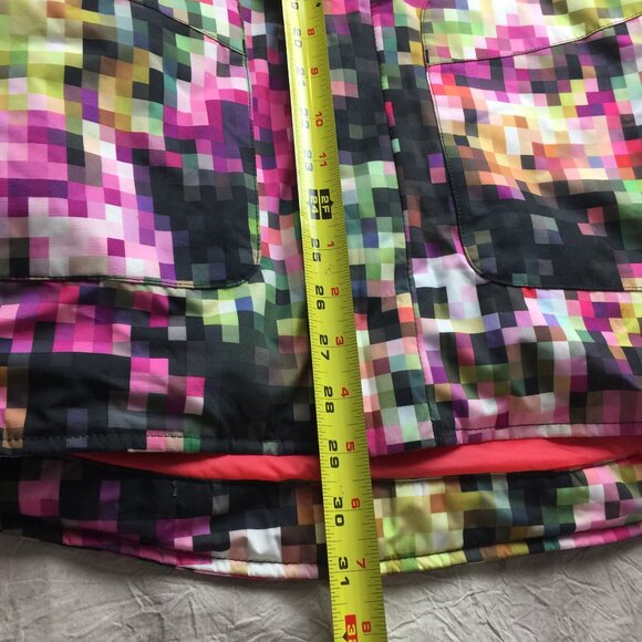 Burton Jacket Womens S Pink Dryride Pixel Geometric Snowboard Ski Parka Coat Zip - Picture 4 of 15